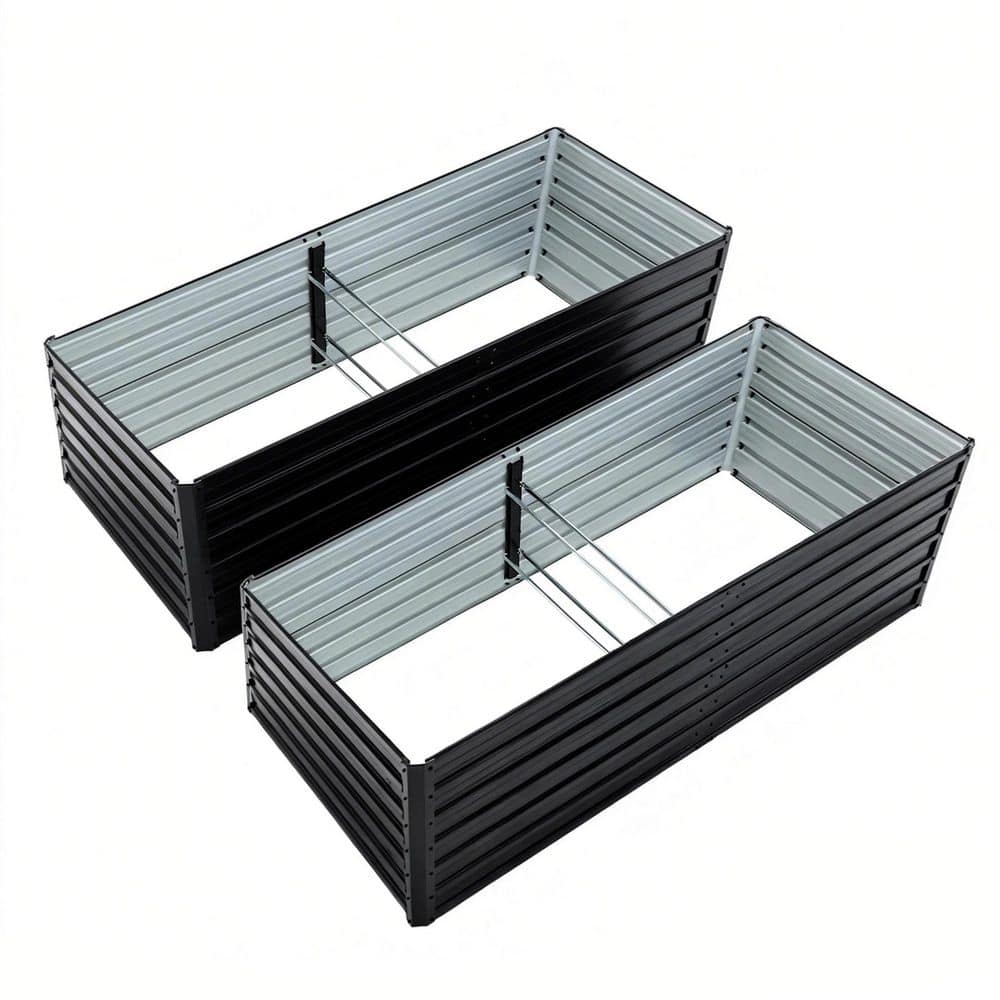 Black Metal Rectangular Raised Garden Bed (86.3 in L x 44.1 in. W x 25 in H) Set of 2 price history on PriceWatchPro