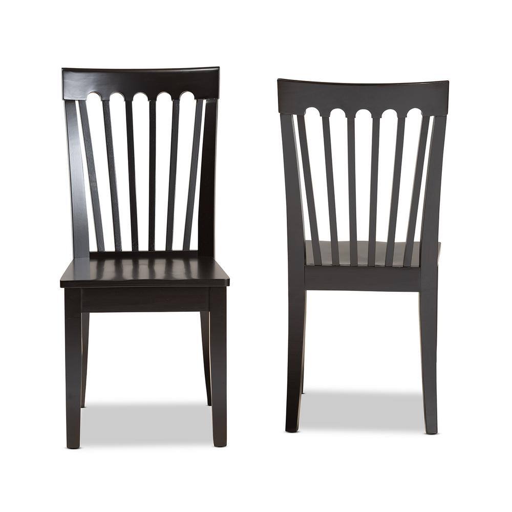 Sleek Dark Brown Wood and Cane Low Arm Chair