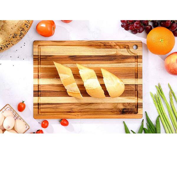 Teak Wood Cutting Board For Kitchen Fruits Brown Color