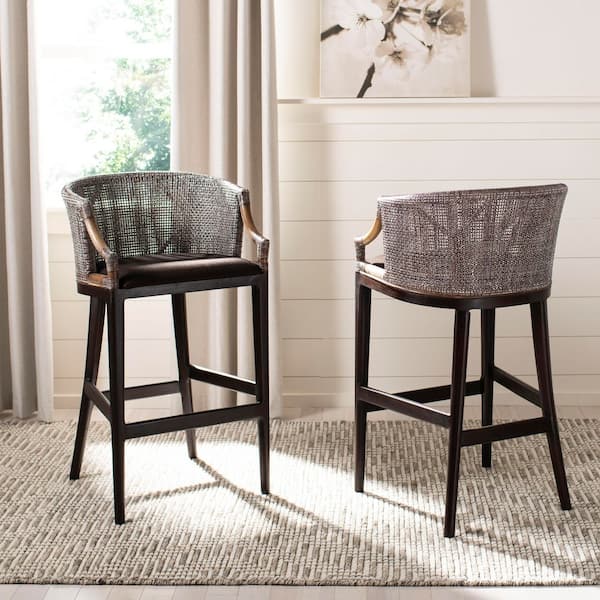 Brando 28 in. Brown Cushioned Bar Stool