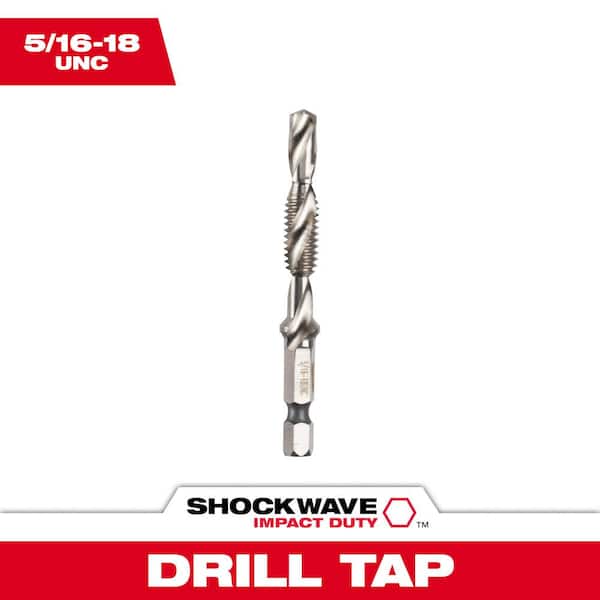 Milwaukee SHOCKWAVE 5/16-18 UNC Steel Impact Rated Drill Tap Bit