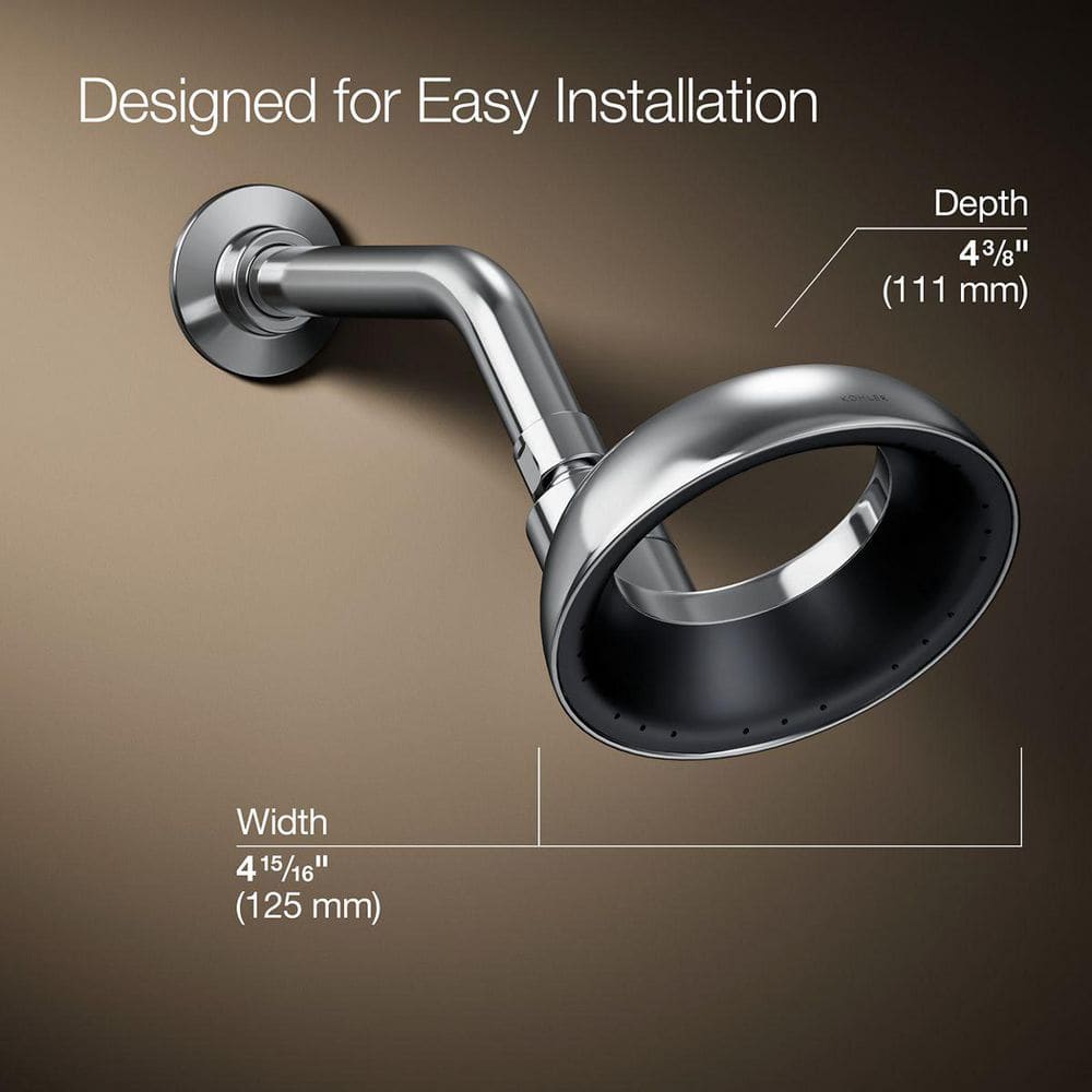 Polished Chrome Adjustable Height Wall Mounted Showerhead