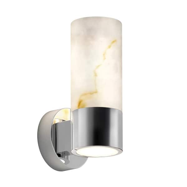 Artika Marble Modern 1-Light Dimmable Chrome Integrated LED 5 CCT Wall Sconce for Bathroom