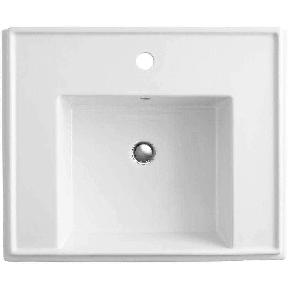 Tresham White Ceramic 24" Rectangular Pedestal Sink