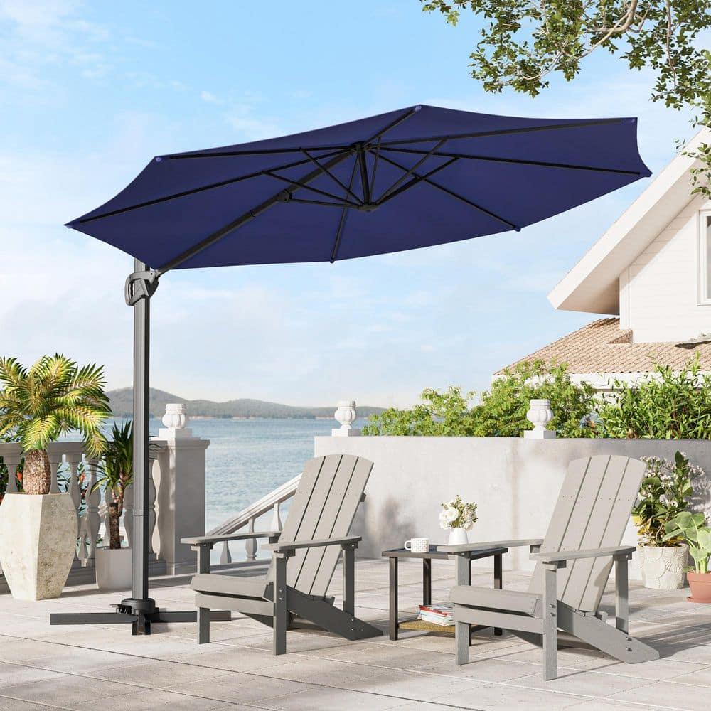 JOYESERY 10 ft. Cantilever Patio Umbrella with Cross Base, Outdoor