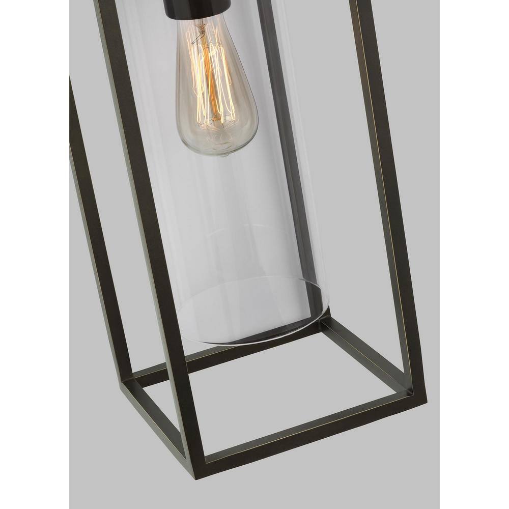 Vado Antique Bronze 1-Light Outdoor Wall Lantern with Clear Glass