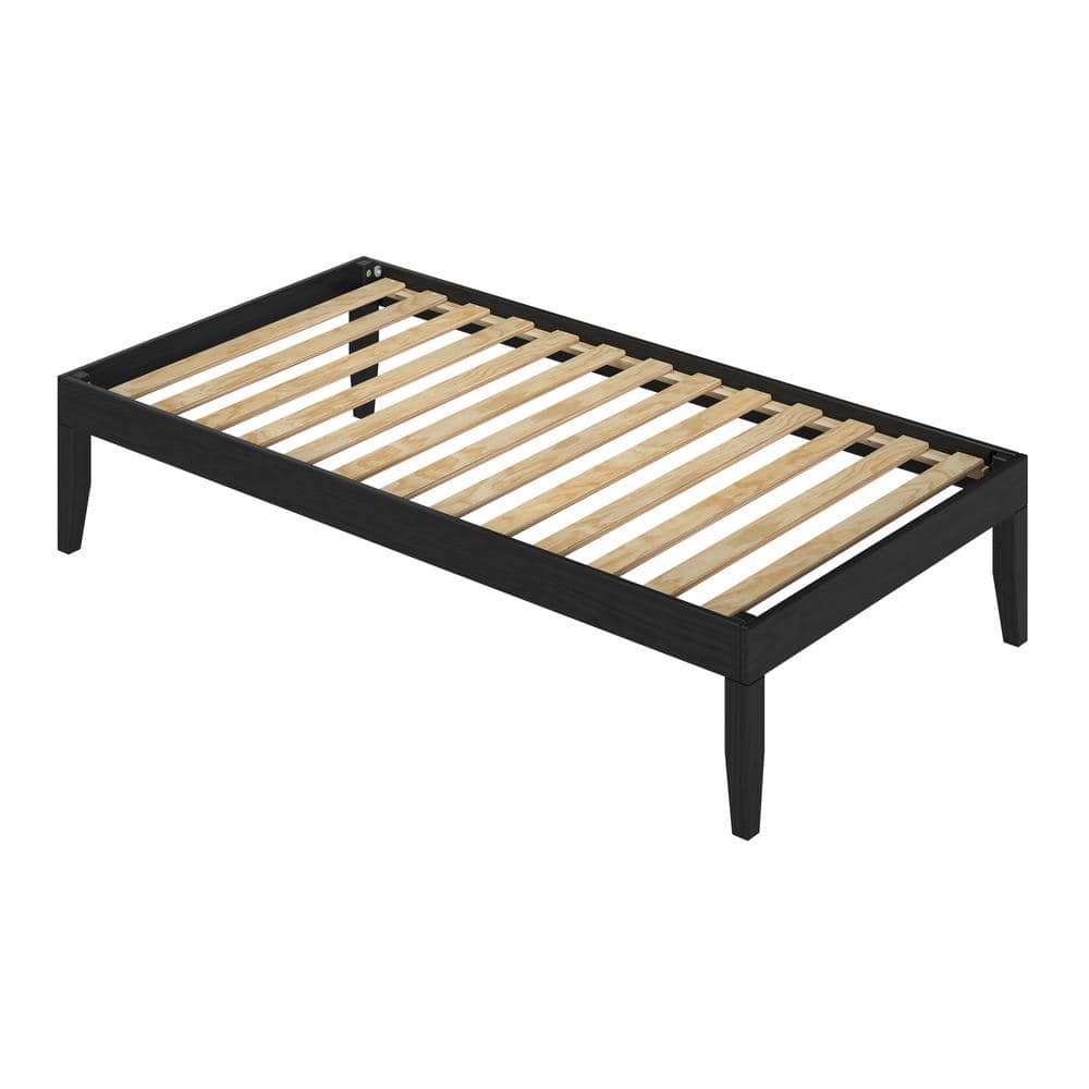 Linon Home Decor Pheba Black Wood Frame Twin Platform Bed THD04830