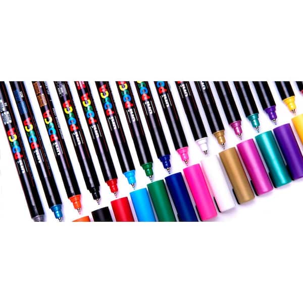 24 Fine Line Acrylic Paint Pens - 0.7mm & 1mm Microfiber Tips - Vibrant Colors