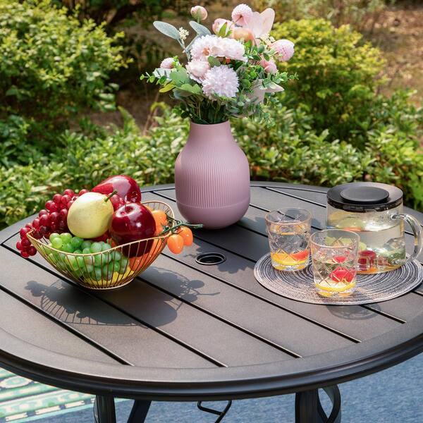 Round garden table for 6 hot sale