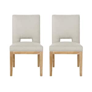 Bowrun Wheat and Weathered Natural Fabric and Wood Dining Chairs (Set of 2)