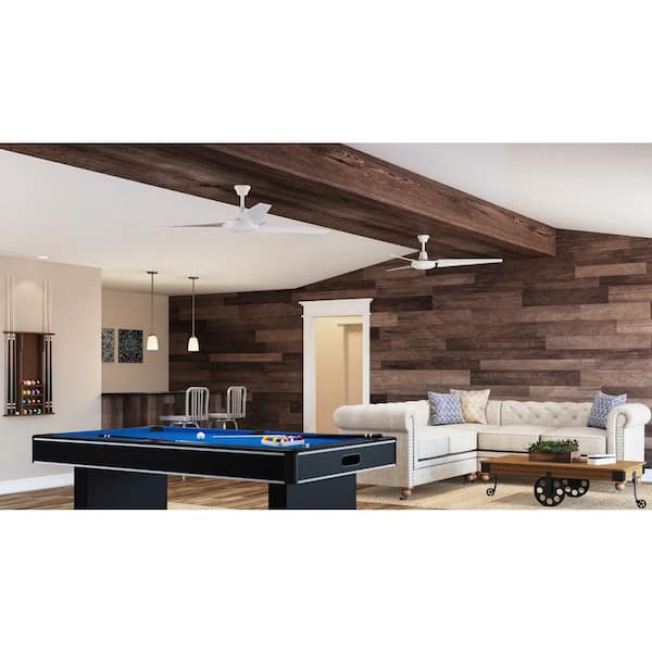 Hampton Bay Industrial 60 in. Indoor/Outdoor White Ceiling Fan with Wall Control, Downrod and Powerful Reversible Motor