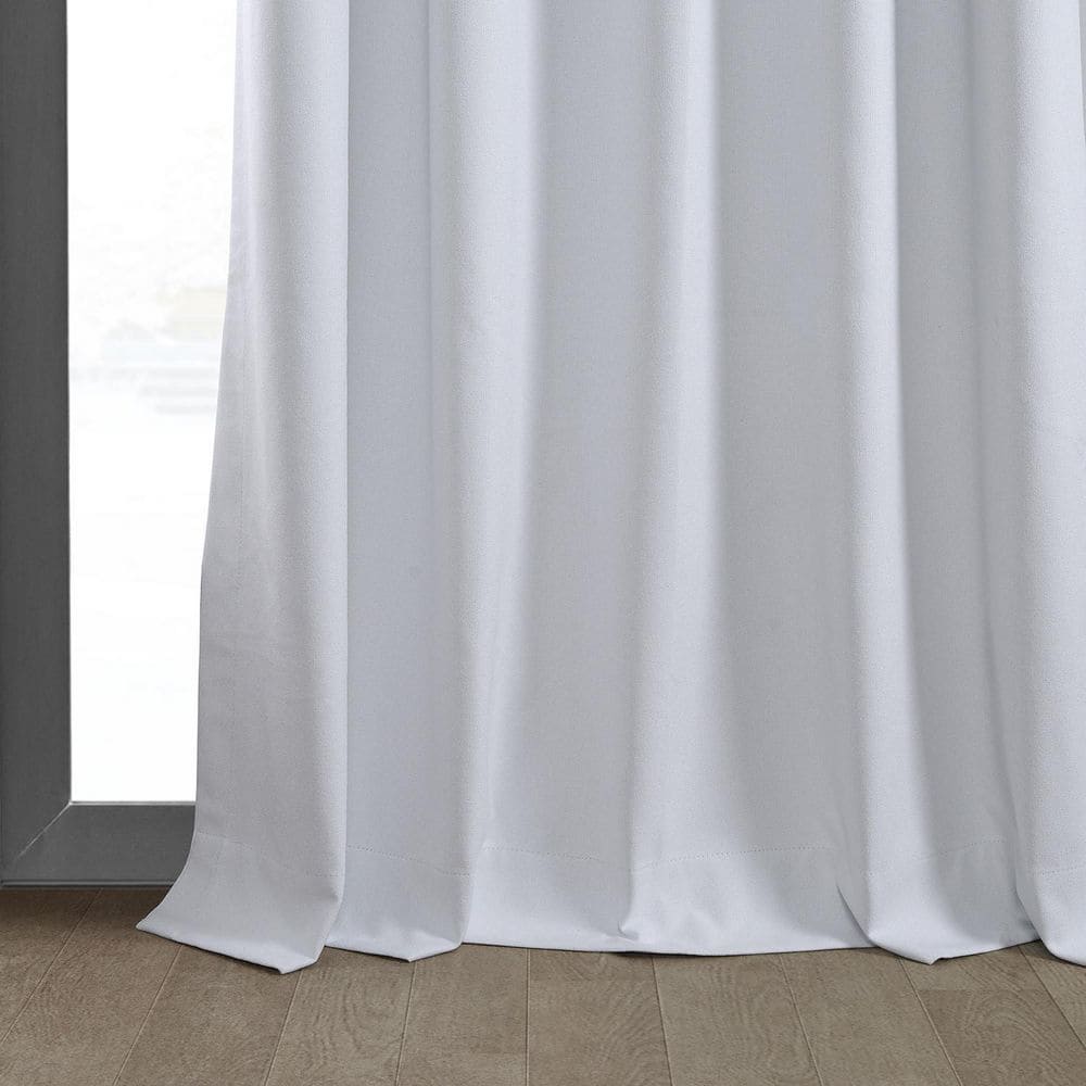 White Linen Weave Blackout Curtain Panel 50 x 84 Inches