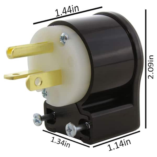 AC WORKS 20A 125V All Angles Plug with UL, C-UL Approval ASE520P-G