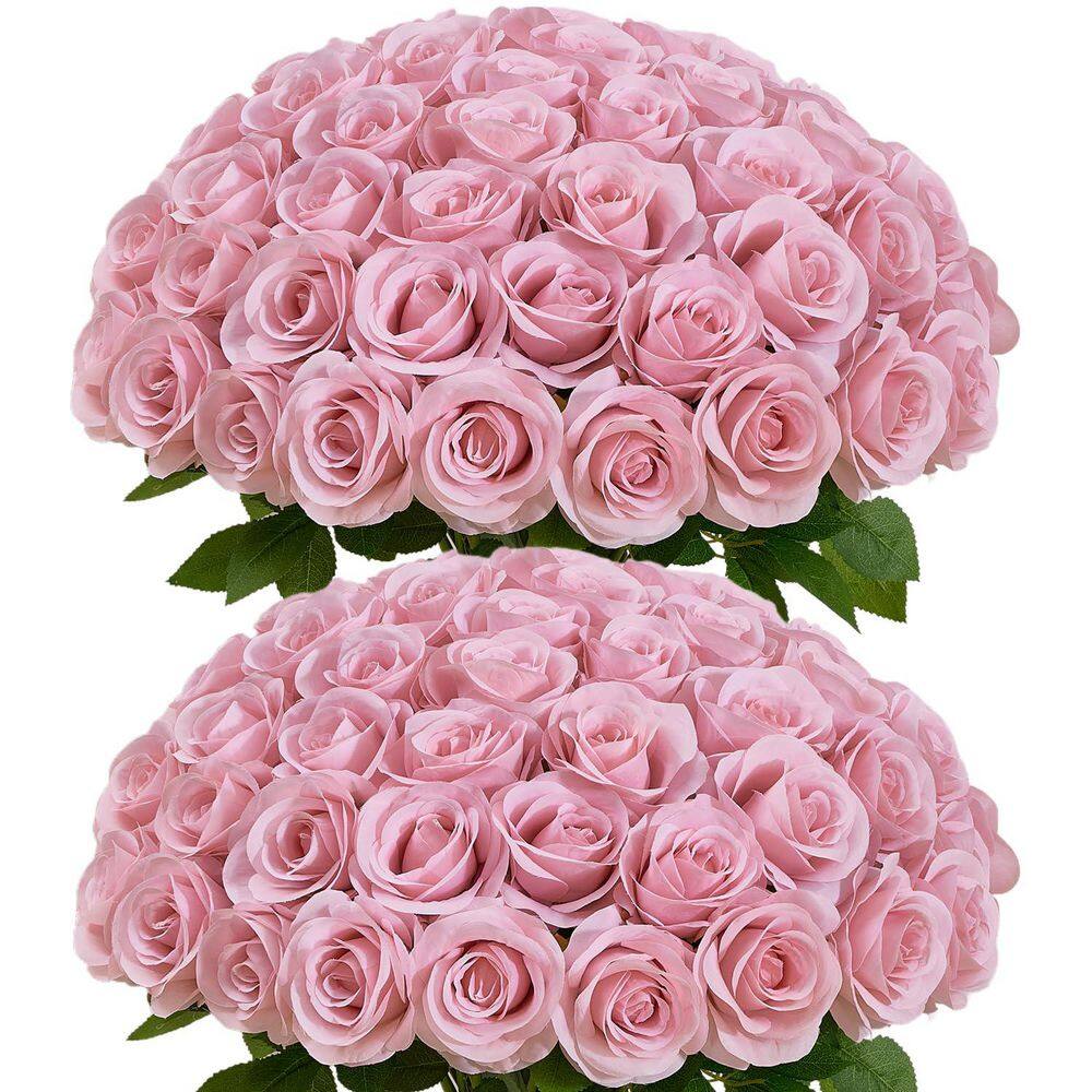 17.6 in. tall dusty pink and burgundy Artificial roses with stems ...