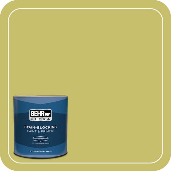 BEHR ULTRA 1 qt. #P350-5 Go Go Lime Extra Durable Satin Enamel Interior Paint & Primer