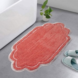 Allure Collection 100% Cotton Tufted Non-Slip Bath Rug, 21 in. x34 in. Bath Rug, Coral