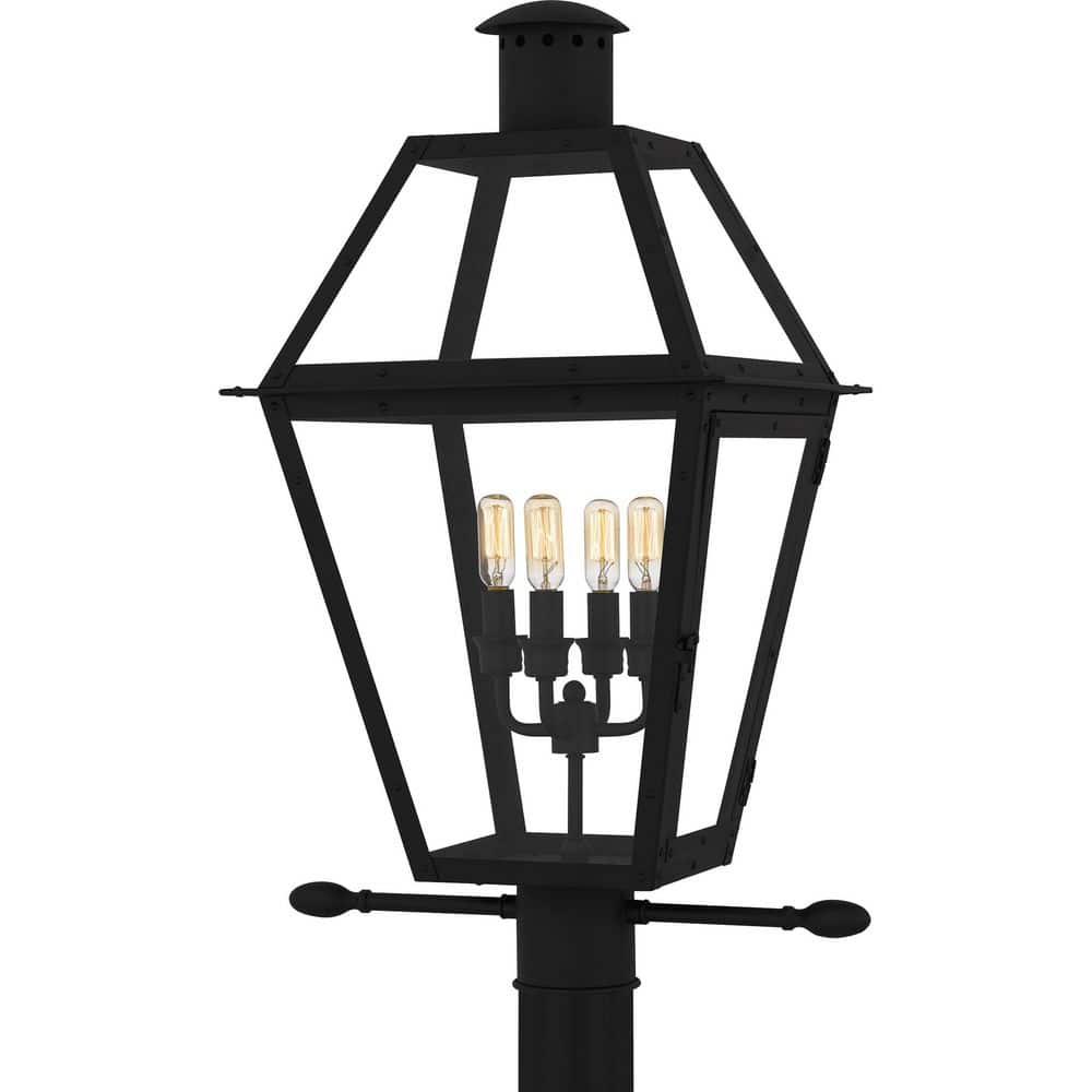 Rue De Royal 4-Light Earth Black Hardwired Weather Resistant Steel Outdoor Post Light with No Bulb Included price history on PriceWatchPro