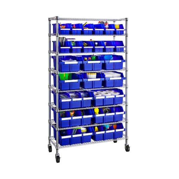 Seville Classics 8-Tier Commercial NSF Certified 24-Bin Rack
