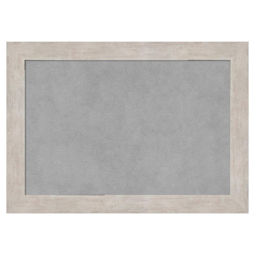 Modern Grey Wood and Metal Magnetic Memo Board