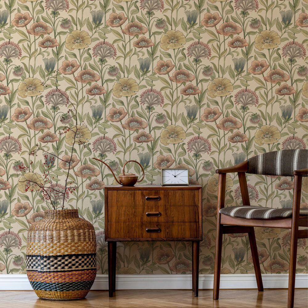 Cosmos Vanilla Premium Matte Non Woven Wallpaper (4 panels total 64.30 Sq ft) price history on PriceWatchPro