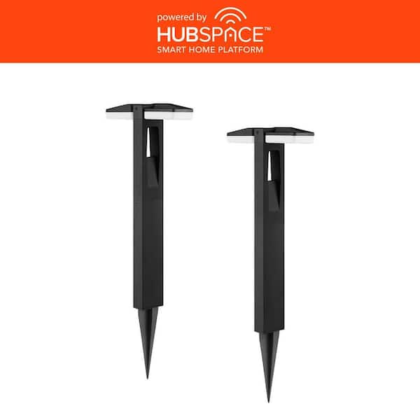 Smart Low Voltage Black Plug-in Integrated LED RGB Landscape Light Kit with Transformer Powered by Hubspace 2-Pack