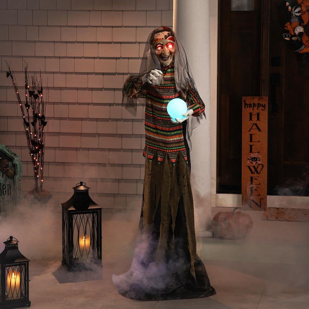 5.5' Lighted Standing Fortune Telling Witch with Magic Ball Halloween Decoration price history on PriceWatchPro