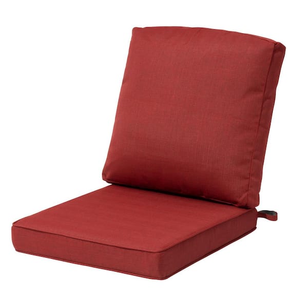 21 in. x 22 in. 1-Piece Outdoor Deep Seat Cushion for Patio Sofa and Couch in Chili