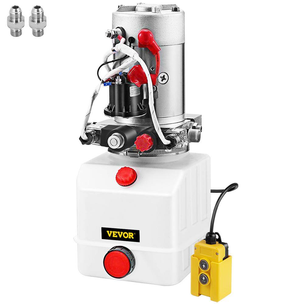 Hydraulic Pump Electric Hydraulic Pump 4 qt. Double Acting Plastic Reservoir for Dump Trailer DC12V SAE6 Port price history on PriceWatchPro
