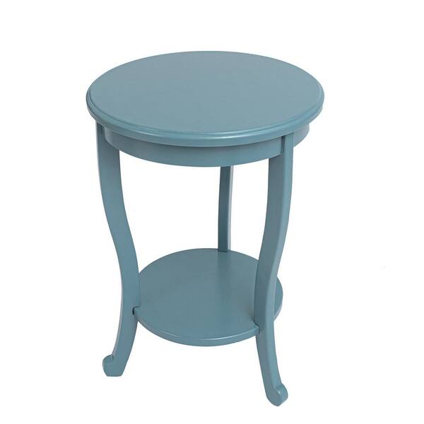 Siavonce Mx 18 25 In Light Blue Round Wooden Top End Table K U200209 The Home Depot Siavonce Mx 18 25 In Light Blue Round, Light Blue Chairside Table