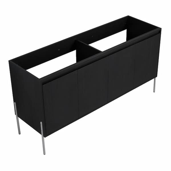 Annecy 58.69 in. W x 17.94 in. D x 30.31 in. H Freestanding Bath Vanity Cabinet without Top in Dark Oak Unassembled