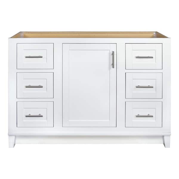 Glacier Bay Kinghurst 48 in. W x 21 in. D x 33.5 in. H Bath Vanity Cabinet without Top in White