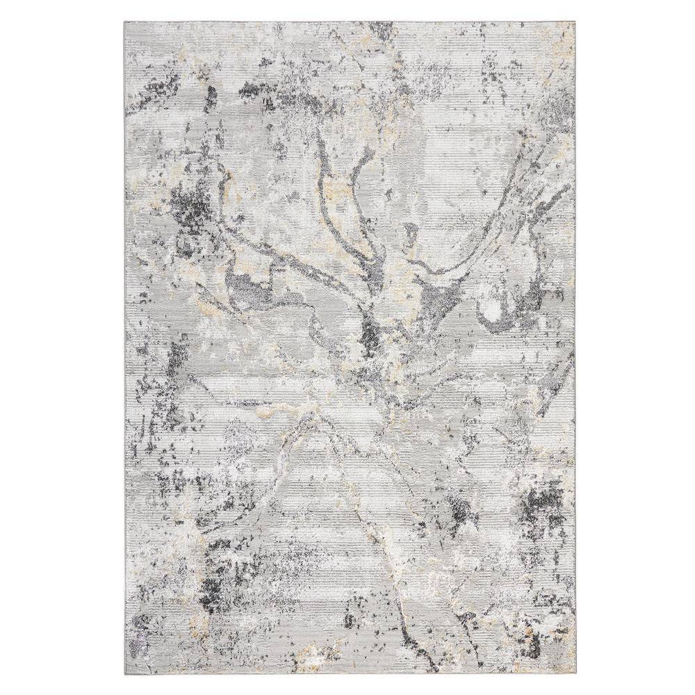 TOWN & COUNTRY LIVING Luxe Opaline Bold Marble Black 5 ft. x 7 ft. Area Rug 2256450 The Home