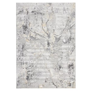 Luxe Opaline Bold Marble Black 5 ft. x 7 ft. Area Rug