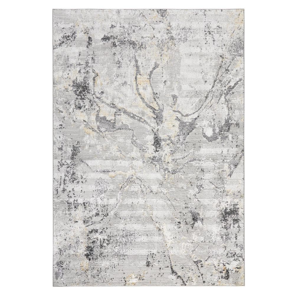 Town Country Living Luxe Opaline Bold Marble 5 Ft X 7 Ft Charcoal