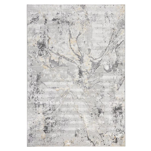 TOWN & COUNTRY LIVING Luxe Opaline Bold Marble 5 ft. x 7 ft. Charcoal Grey Area Rug