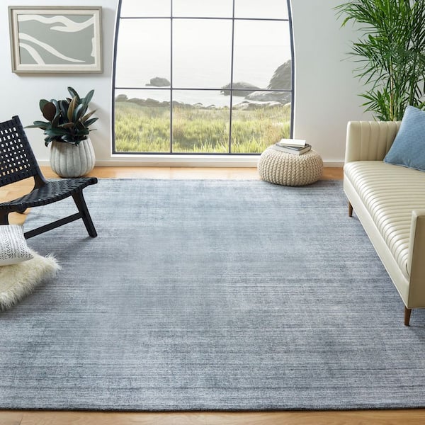 Mirage 9 ft. x 12 ft. Gray Distressed Striped Solid Color Area Rug