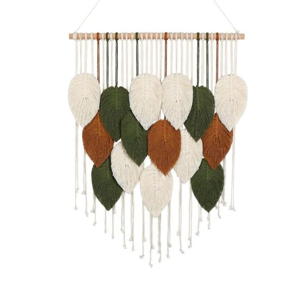 Unbranded Multi Color 23.6"W x 29.5"L Wall Hanging Leaves Woven Tapestry