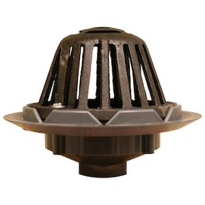 11 in. O.D. PVC Roof Drain Fits Over 4 in. Schedule 40 DWV Pipe with Cast Iron Dome