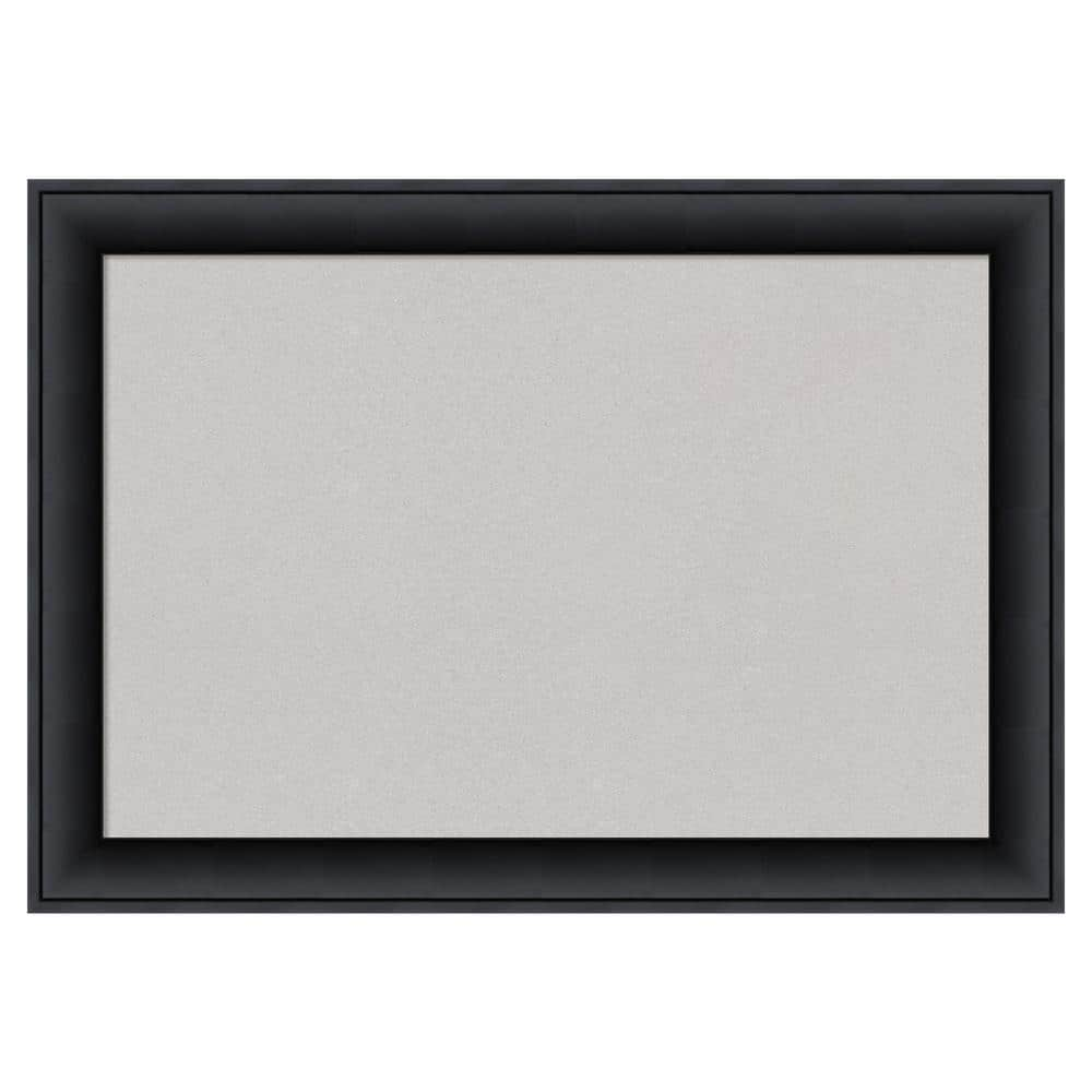 Amanti Art Nero Black Wood Framed Grey Corkboard 27 in. x 19 in ...