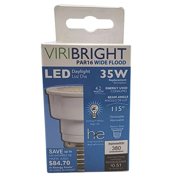 Viribright 35-Watt Equivalent B10 Dimmable E12 Candelabra Base LED Light Bulb Cool White (12-Pack) 4000K