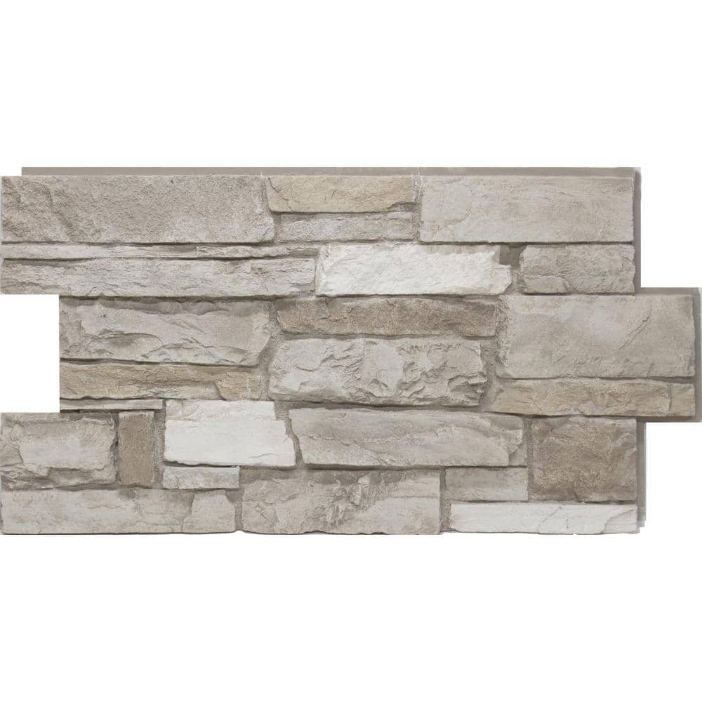 Urestone Ledgestone 24 in. x 48 in. Almond Taupe Faux Stone Siding