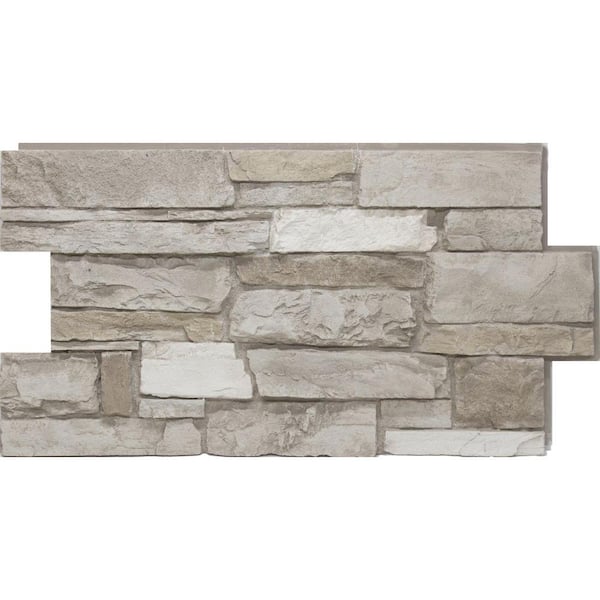 Ledgestone 24 in. x 48 in. Almond Taupe Faux Stone Siding Panel