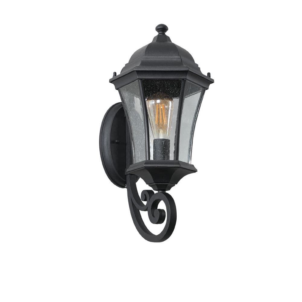 1-Light 19.5 in. H Black Wall Sconce with Clear Glass Shade (Bulb Not Included) price history on PriceWatchPro