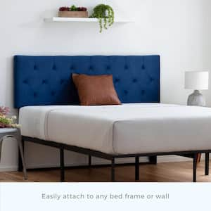 Jane Adjustable Blue Navy Velvet Upholstered Twin Headboard