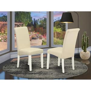 Linen White, Parson Dining Room Chairs-Cream Linen Fabric Upholstered Chairs (Set Of 2)