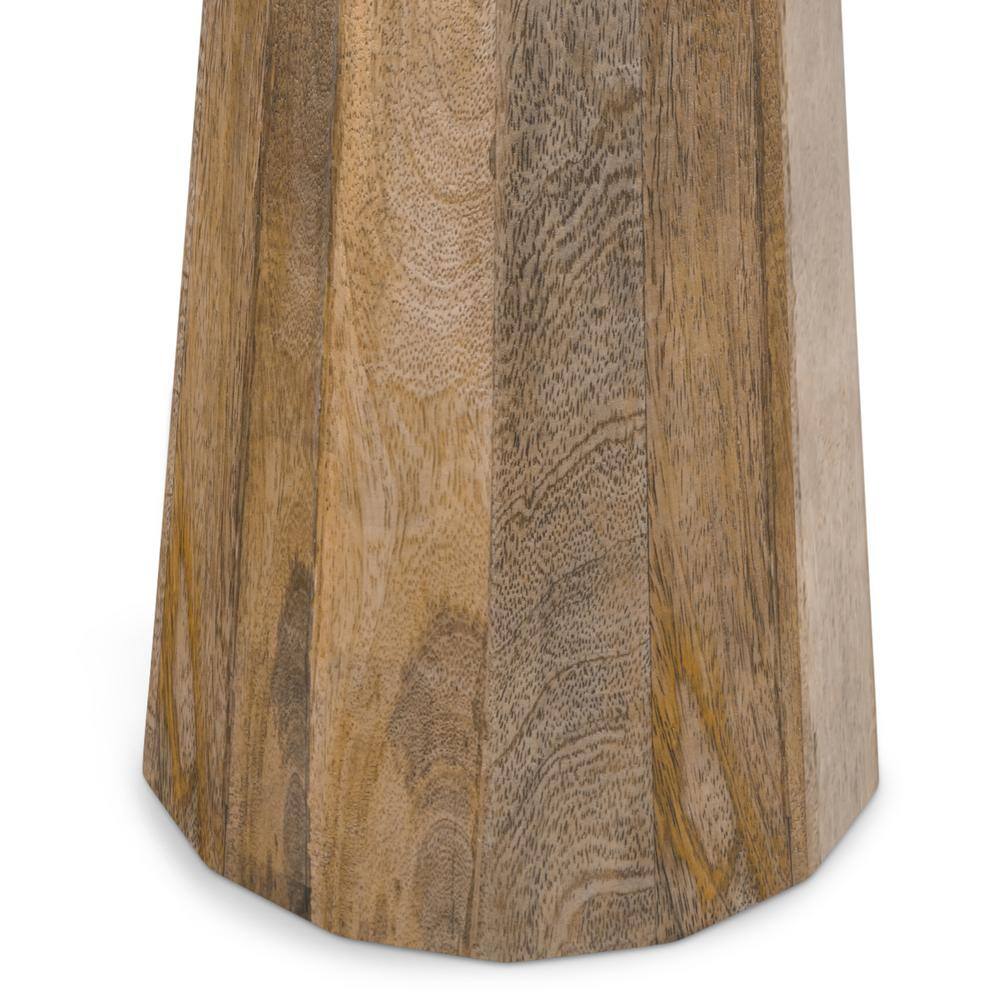 Natural Mango Wood 13-Inch Round Contemporary Accent Table
