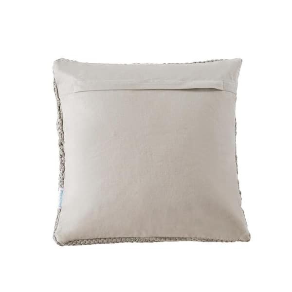 Beige Cashmere and Silk With Cream Crotch Stitch Cushion LO Decor