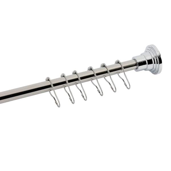 Edenscape 60 in. Adjustable Curved Shower Curtain Rod in Polished Chrome