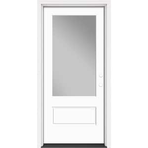 Performance Door System 36 in. x 80 in. VG 3/4-Lite Left-Hand Inswing Clear White Smooth Fiberglass Prehung Front Door