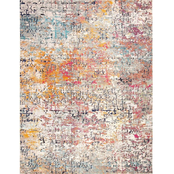 Unbranded Multi-Colored Polypropylene 6 ft. x 9 ft. Oriental Indoor Area Rug